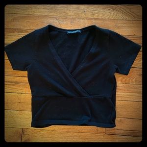 Black Brandy Melville crop t shirt